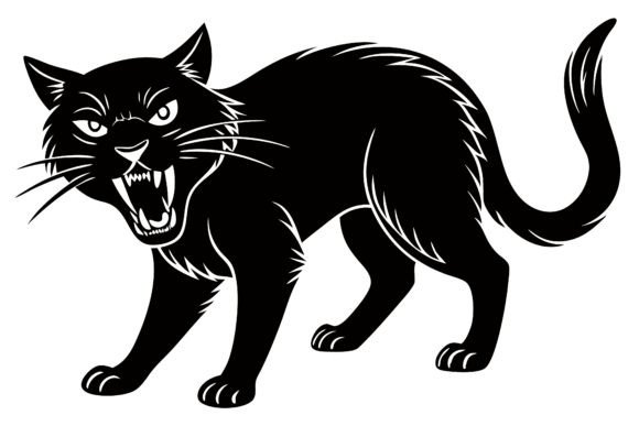 Angry Black Cat Silhouette Vector Art Review