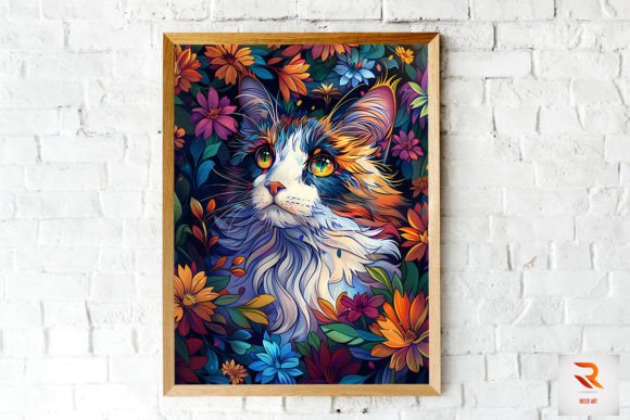 Beautiful Cat and Flowers Wall Art Review