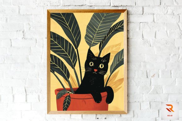 Black Cat in a Plant Pot Wall Art Review