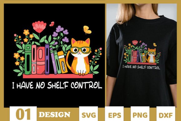 Cat and Book No Shelf Control SVG Review