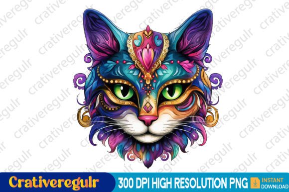 Cat Mardi Gras Embroidery Clipart Review