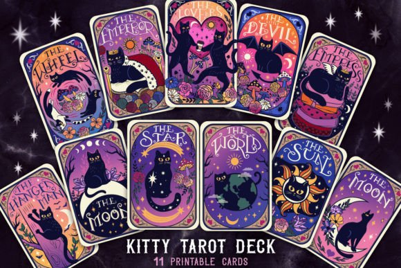 Cat Tarot Deck 11 Printable Cards Review