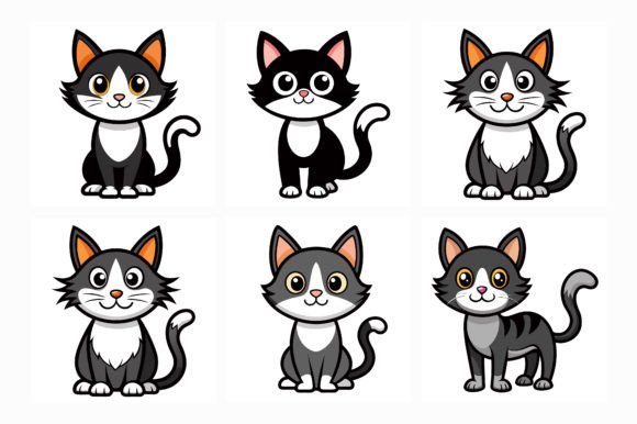 Creative Cartoon Cat Silhouette Vector a Review