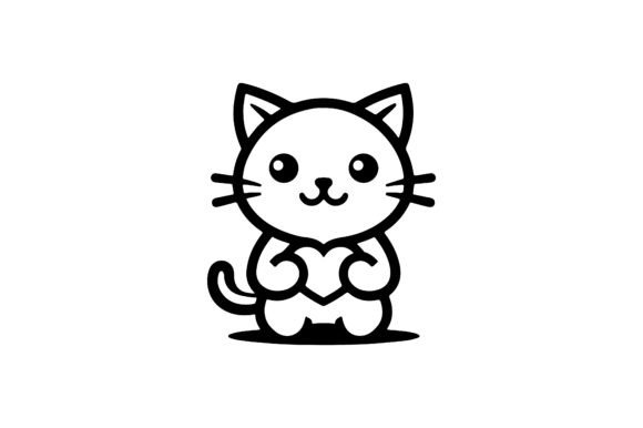Creative Cat Icon Line Art Vector Art