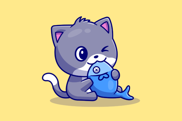 Cute Cat Eating Fish Cartoon Embroidery Review