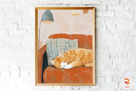 Cute Cat Sleeping Gouache Painting Review