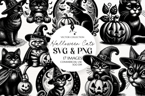 Halloween Cats Clipart Sublimation SVG Review