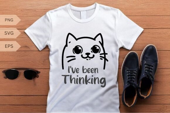 I've Been Thinking Cat Vector T-Shirt