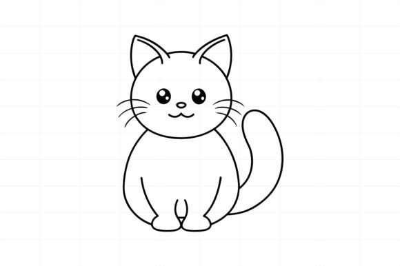 Kawaii Ragdoll Cat Line Art Illustration Review