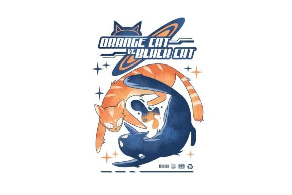 Orange Cat VS Black Cat Y2K Design Review