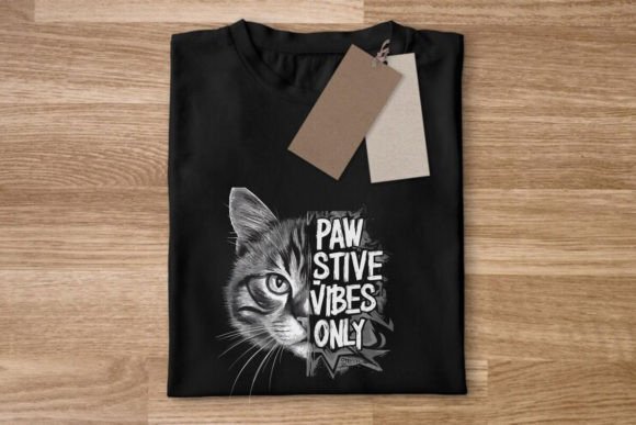 PAWSITIVE VIBES ONLY Mother's Day Cat Design