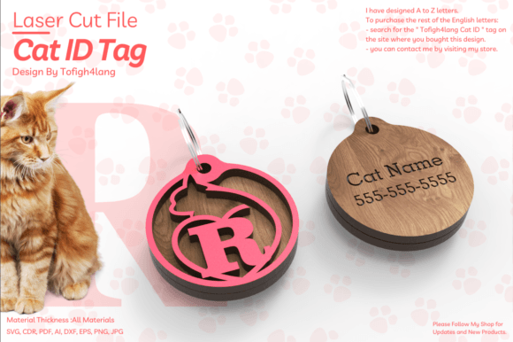 R Cat ID Tag Laser Cut File SVG Review