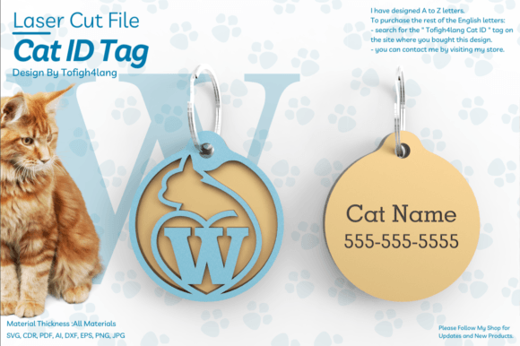 W Cat ID Tag Laser Cut File SVG Review