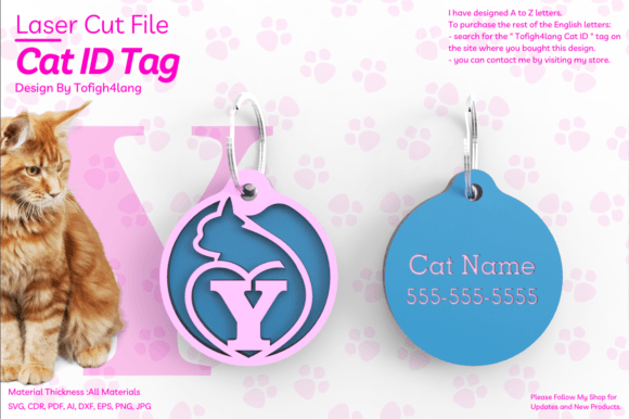 Y Cat ID Tag Laser Cut File SVG Review