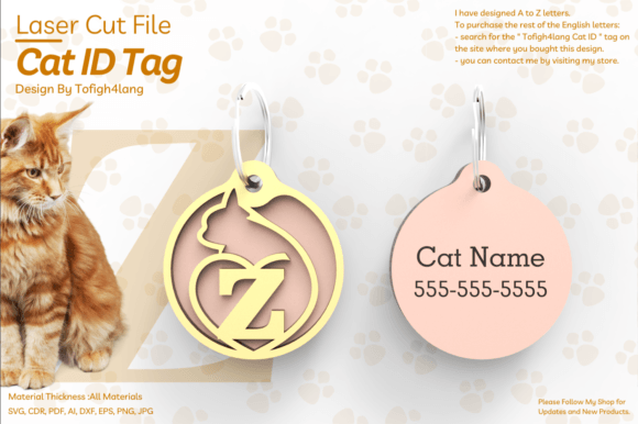 Z Cat ID Tag Laser Cut File SVG Review